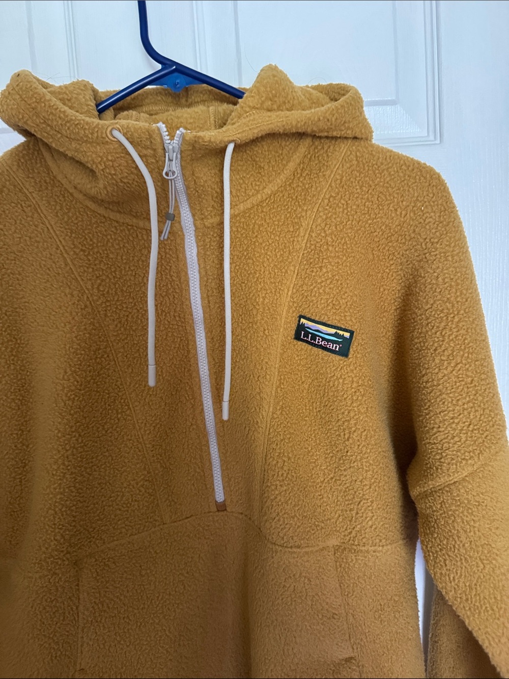 L.L. Bean Mustard Zip-Up Fleece Hoodie